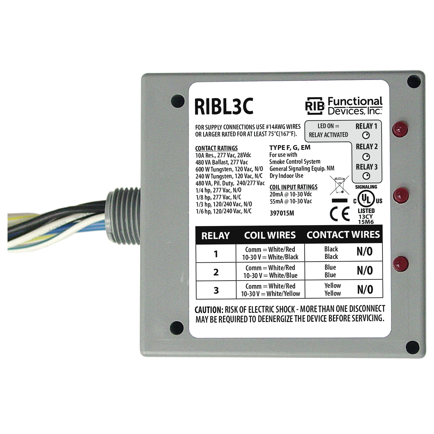 RIBL3C | ENCLOSED RELAYS 10AMP 3 SPST-N