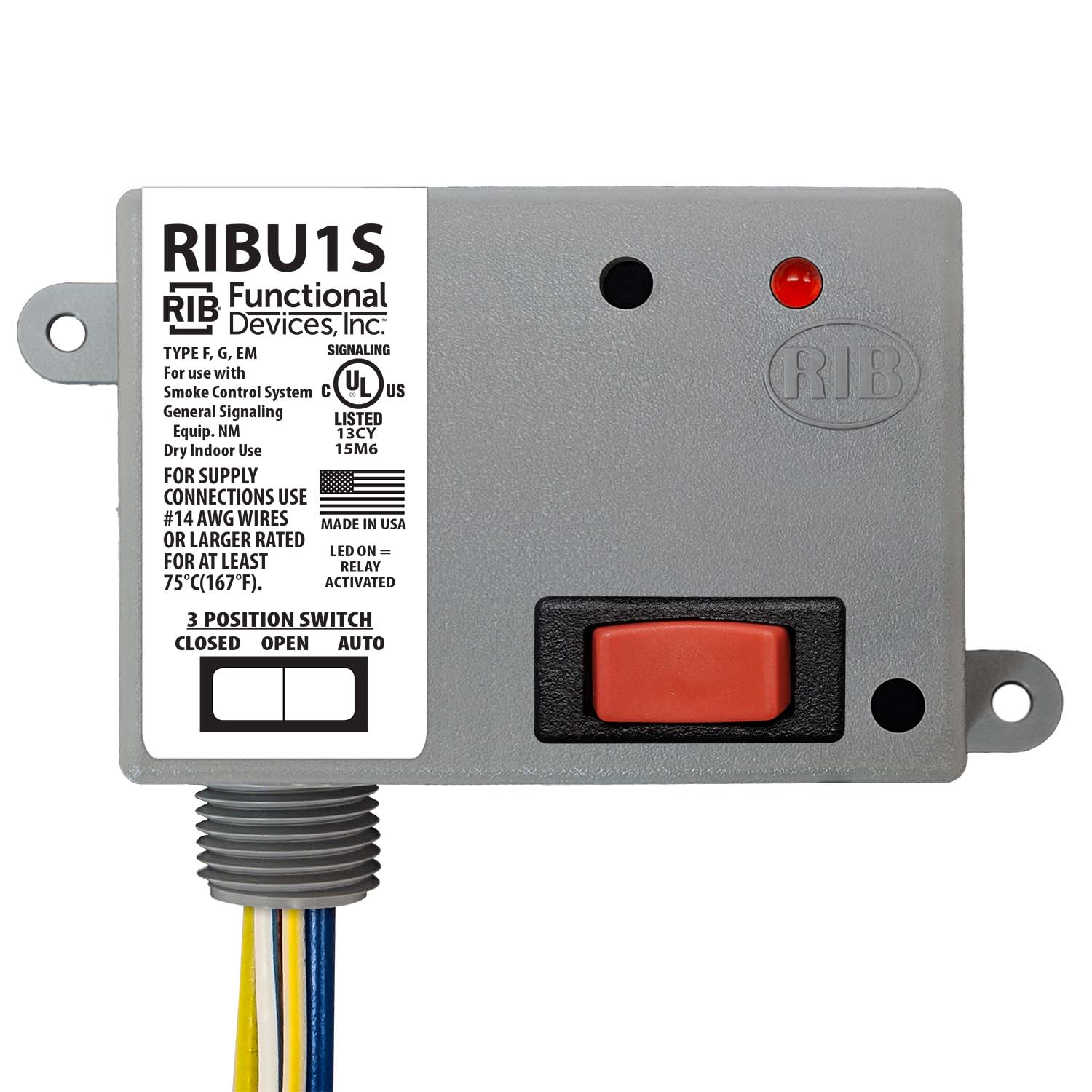 RIBU1S | ENCLOSED RELAY 10AMP SPST-NO + 1030V120VAC