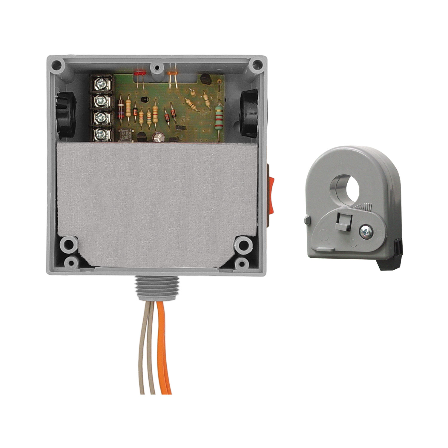RIBXLSRF | Enclosed 10 Amp Relay/Remote Solid Core Current Switch Combination Fixed + Override Switch